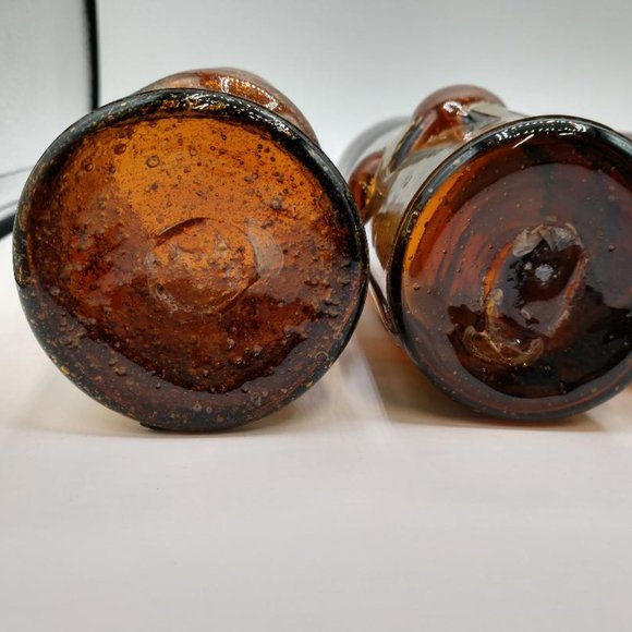 Rare Felipe Derlfinger Caged (metal band) hand blown Amber Tom Collins Glasses - Picture 2 of 16